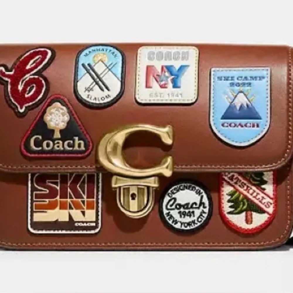 COACH Studio Shoulder Bag 19 With Ski Patches - Picture 1 of 11
